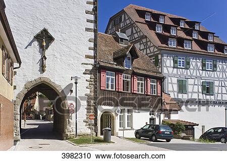 Stock Image - Luzifer tower and Ihlinger Gate, Horb am Neckar, Baden-Wuerttemberg, Germany, Europe . Fotosearch