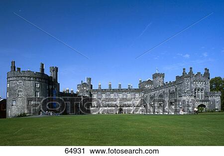 Stock Image - Meadow in front of castle, Kilkenny Castle, Kilkenny, County, Kilkenny, Republic Of Ireland . Fotosearch