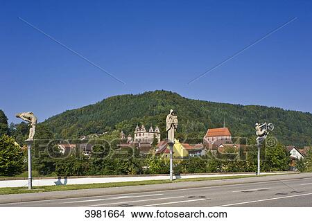 Picture - Monastery Hirsau and sculptures, Hirsau, Baden-Wuerttemberg, Germany, Europe . Fotosearch