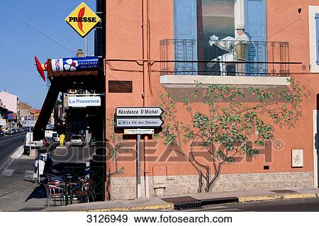 Mural painting on a facade, Vaucluse, France View Large Photo Image Stock Photo - Mural painting on a facade, Vaucluse, France . Fotosearch
