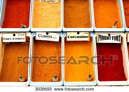 Oriental spice trading stall at the city of Tataouine, Tunisia, full frame View Large Photo Image Stock Image - Oriental spice trading stall at the city of Tataouine, Tunisia, full frame . Fotosearch