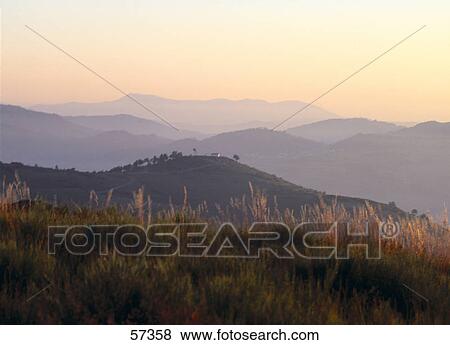 Stock Photo - Panoramic view of a valley, Douro Valley, Portugal . Fotosearch
