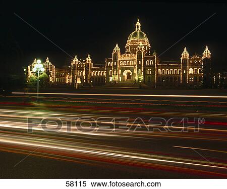Parliament house lit up at night, Victoria, Vancouver Island, British Columbia, Canada View Large Photo Image Stock Photography - Parliament house lit up at night, Victoria, Vancouver Island, British Columbia, Canada . Fotosearch