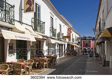 Pedestrian area in the old town, Lagos, Algarve, Portugal View Large Photo Image Picture - Pedestrian area in the old town, Lagos, Algarve, Portugal . Fotosearch