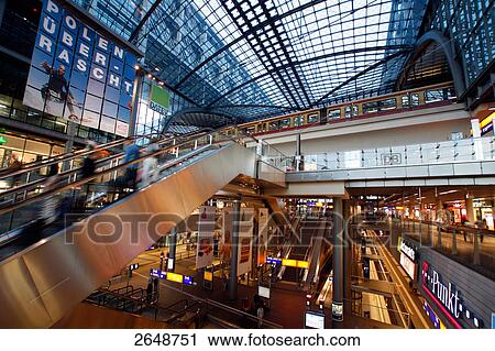People on escalator at railway station, New Central Station, Berlin Hauptbahnhof, Berlin, Germany View Large Photo Image Stock Image - People on escalator at railway station, New Central Station, Berlin Hauptbahnhof, Berlin, Germany . Fotosearch