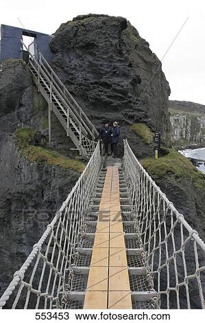 People on rope bridge, Carrick-a-Rede Rope Bridge, Ballintoy, County Antrim, Ireland View Large Photo Image Stock Image - People on rope bridge, Carrick-a-Rede Rope Bridge, Ballintoy, County Antrim, Ireland . Fotosearch