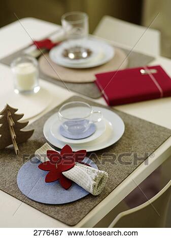 Place setting on table View Large Photo Image Stock Photo - Place setting on table . Fotosearch