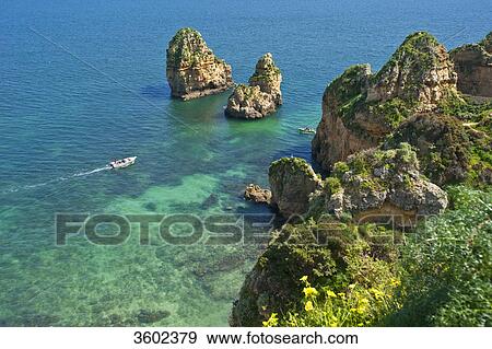 Ponta da Piedade, Lagos, Algarve, Portugal View Large Photo Image Stock Photo - Ponta da Piedade, Lagos, Algarve, Portugal . Fotosearch