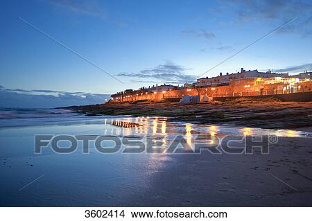 Picture - Praia da Luz in the evening, Algarve, Portugal . Fotosearch