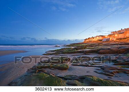 Praia da Luz in the evening, Algarve, Portugal View Large Photo Image Stock Image - Praia da Luz in the evening, Algarve, Portugal . Fotosearch