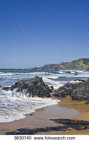 Stock Image - Praia do Castelejo, Vila do Bispo, Algarve, Portugal . Fotosearch