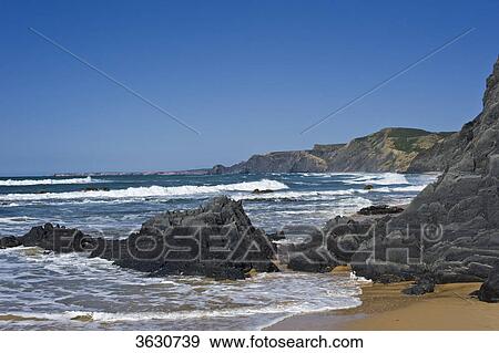 Stock Photo - Praia do Castelejo, Vila do Bispo, Algarve, Portugal . Fotosearch