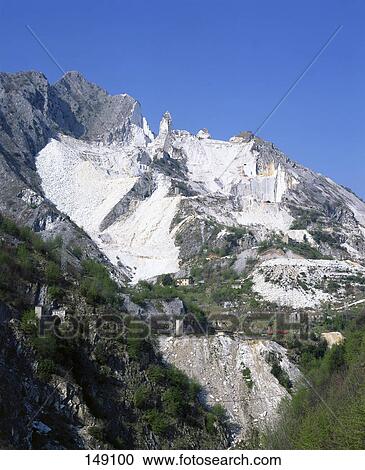Stock Image - Quarry on mountain, Tuscany, Italy . Fotosearch
