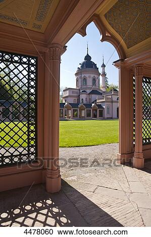 Stock Image - Red Mosque, Schwetzingen Castle, Schwetzingen, Baden-Wuerttemberg, Germany, Europe . Fotosearch