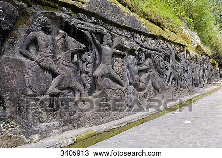 Stock Image - Relief Yeh Pulu, Bali, Indonesia, Asia . Fotosearch
