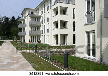 Stock Image - Residential neighborhood in Munich, Germany . Fotosearch
