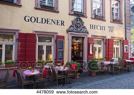 Stock Photo - Restaurant, Steingasse, Heidelberg, Baden-Wuerttemberg, Germany, Europe . Fotosearch