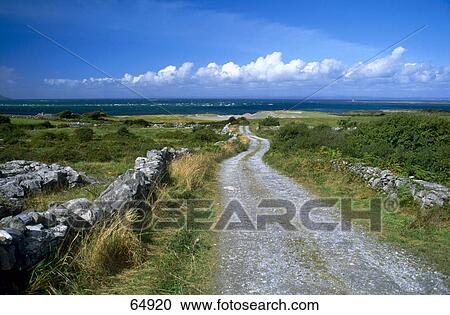 Road passing through landscape, Burren, County Clare, Republic Of Ireland View Large Photo Image Stock Image - Road passing through landscape, Burren, County Clare, Republic Of Ireland . Fotosearch