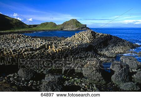 Rock formations on coast, Giant's Causeway, County Antrim, Republic Of Ireland View Large Photo Image Stock Photo - Rock formations on coast, Giant's Causeway, County Antrim, Republic Of Ireland . Fotosearch