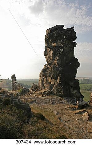 Rock formations on landscape, Devils Wall, Harz, Saxony-Anhalt, Germany View Large Photo Image Picture - Rock formations on landscape, Devils Wall, Harz, Saxony-Anhalt, Germany . Fotosearch
