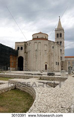 Roman stonewalls in front of Sveti Donat Church, Zadar, Croatia View Large Photo Image Stock Image - Roman stonewalls in front of Sveti Donat Church, Zadar, Croatia . Fotosearch