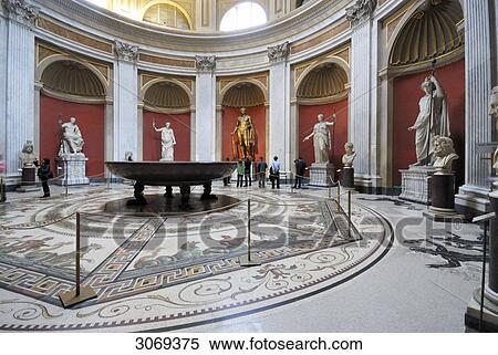 Stock Photography - Round hall at Museo Pio Clementino, Rome, Italy . Fotosearch