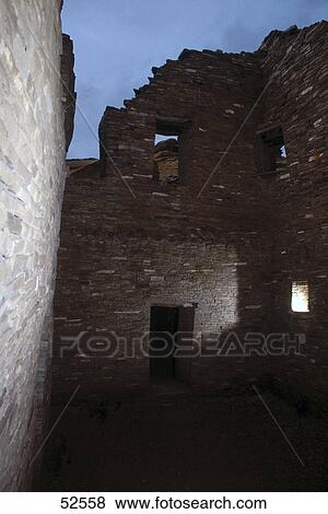 Stock Photo - Ruins of building, Pueblo Alto, Chaco Culture National Historic Park, New Mexico, USA . Fotosearch