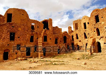 Ruins of traditional granaries (ghorfas), Medenine, Tunisia View Large Photo Image Stock Image - Ruins of traditional granaries (ghorfas), Medenine, Tunisia . Fotosearch
