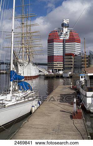 Stock Image - Sailing ship at harbor, Gothenburg, Bohuslaen, Vaestra Goetaland County, Sweden . Fotosearch