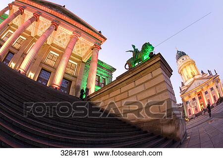 Schauspielhaus and Französischer Dom, Gendarmenmarkt, Berlin, Germany View Large Photo Image Stock Image - Schauspielhaus and Französischer Dom, Gendarmenmarkt, Berlin, Germany . Fotosearch