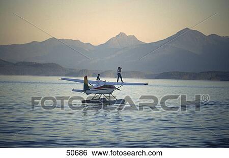 Seaplane on lake, Vancouver Island, British Columbia, Canada View Large Photo Image Stock Photograph - Seaplane on lake, Vancouver Island, British Columbia, Canada . Fotosearch