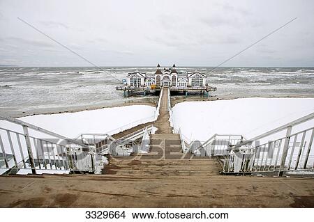 Picture - Sellin pier, Sellin, Germany, elevated view . Fotosearch