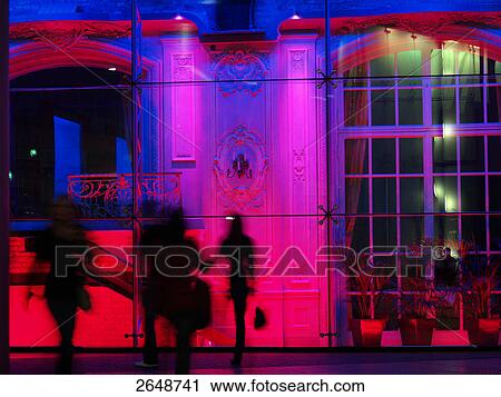 Stock Image - Silhouette of people at sony center, Potsdamer Platz, Berlin, Germany . Fotosearch
