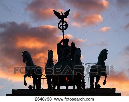 Silhouette of quadriga statue, Berlin, Germany, Europe View Large Photo Image Stock Photo - Silhouette of quadriga statue, Berlin, Germany, Europe . Fotosearch