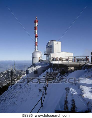 Stock Photography - Ski lift station on top of a mountain . Fotosearch