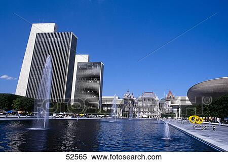 Stock Photography - Skyscrapers in city, Empire State Plaza, Albany, New York State, USA . Fotosearch