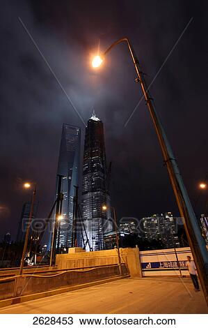 Skyscrapers lit up at night, Shanghai World Financial Center, Jin Mao Tower, Pudong, Shanghai, China View Large Photo Image Stock Image - Skyscrapers lit up at night, Shanghai World Financial Center, Jin Mao Tower, Pudong, Shanghai, China . Fotosearch