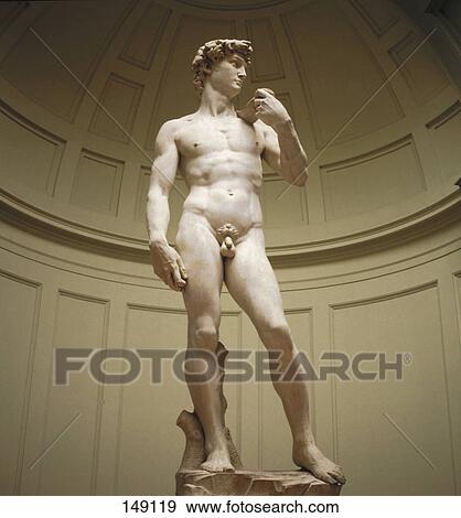 Stock Photo - Statue of David in museum, Statue of David, Florence, Italy . Fotosearch
