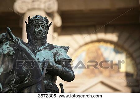 Stock Photography - Statue of Otto von Wittelsbach in front of the Bayerische Staatskanzlei, Munich, Germany, close-up . Fotosearch