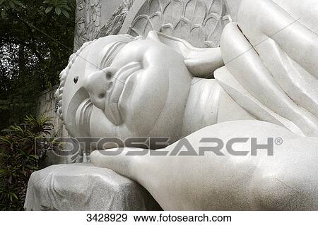 Statue of reclining buddha, Nha Trang, Vietnam, close-up View Large Photo Image Stock Photo - Statue of reclining buddha, Nha Trang, Vietnam, close-up . Fotosearch