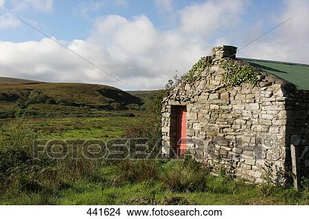 Picture - Stone house on rural landscape, Ceide Fields, County Mayo, Republic of Ireland . Fotosearch