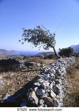 Stone wall on a landscape, Peloponnesus, Mycenae, Acropolis, Greece View Large Photo Image Stock Photography - Stone wall on a landscape, Peloponnesus, Mycenae, Acropolis, Greece . Fotosearch