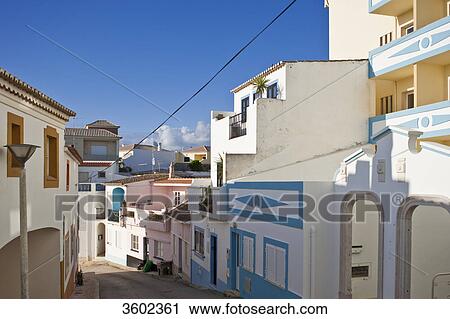 Stock Image - Street in Burgau, Algarve, Portugal . Fotosearch