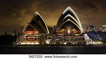 Stock Image - Sydney Opera House at night, Sydney, Australia . Fotosearch