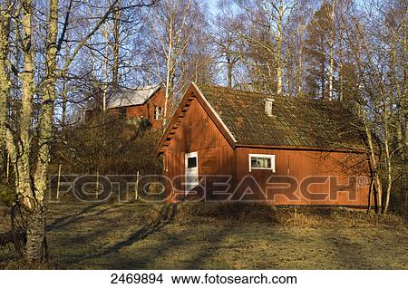 Picture - Torp in village, Hoeghult, Sweden . Fotosearch