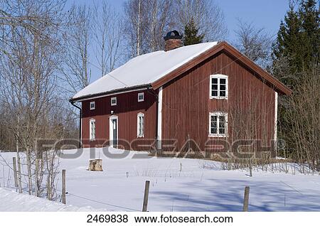 Torp on snow covered landscape, Hoeghult, Sweden View Large Photo Image Stock Photo - Torp on snow covered landscape, Hoeghult, Sweden . Fotosearch