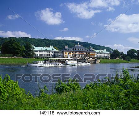 Tour boat in river, Elbe River, Dresden, Saxony, Germany View Large Photo Image Stock Photo - Tour boat in river, Elbe River, Dresden, Saxony, Germany . Fotosearch