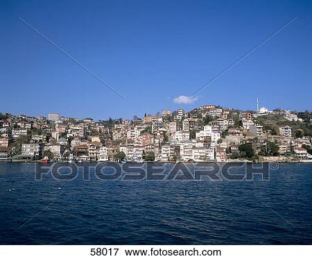 Town at the waterfront, Turkey View Large Photo Image Stock Photo - Town at the waterfront, Turkey . Fotosearch