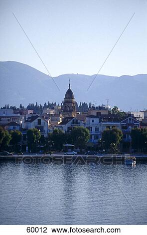 Stock Image - Town at waterfront, Zakynthos, Greece . Fotosearch