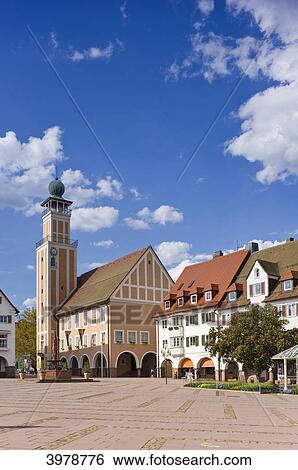 Town hall and upper market square, Freudenstadt, Baden-Wuerttemberg, Germany, Europe View Large Photo Image Stock Photograph - Town hall and upper market square, Freudenstadt, Baden-Wuerttemberg, Germany, Europe . Fotosearch